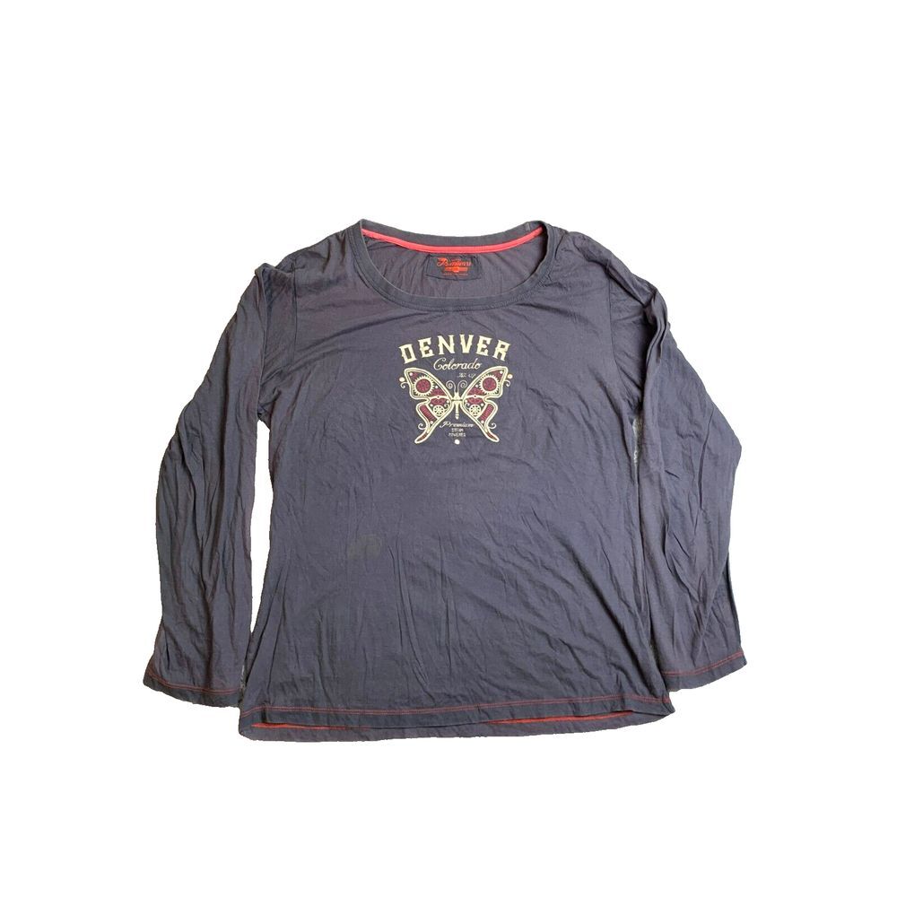 Denver Colorado Shirt Womens 2XL XXL Navy Butterfly‎ Steam Powered Premium 51